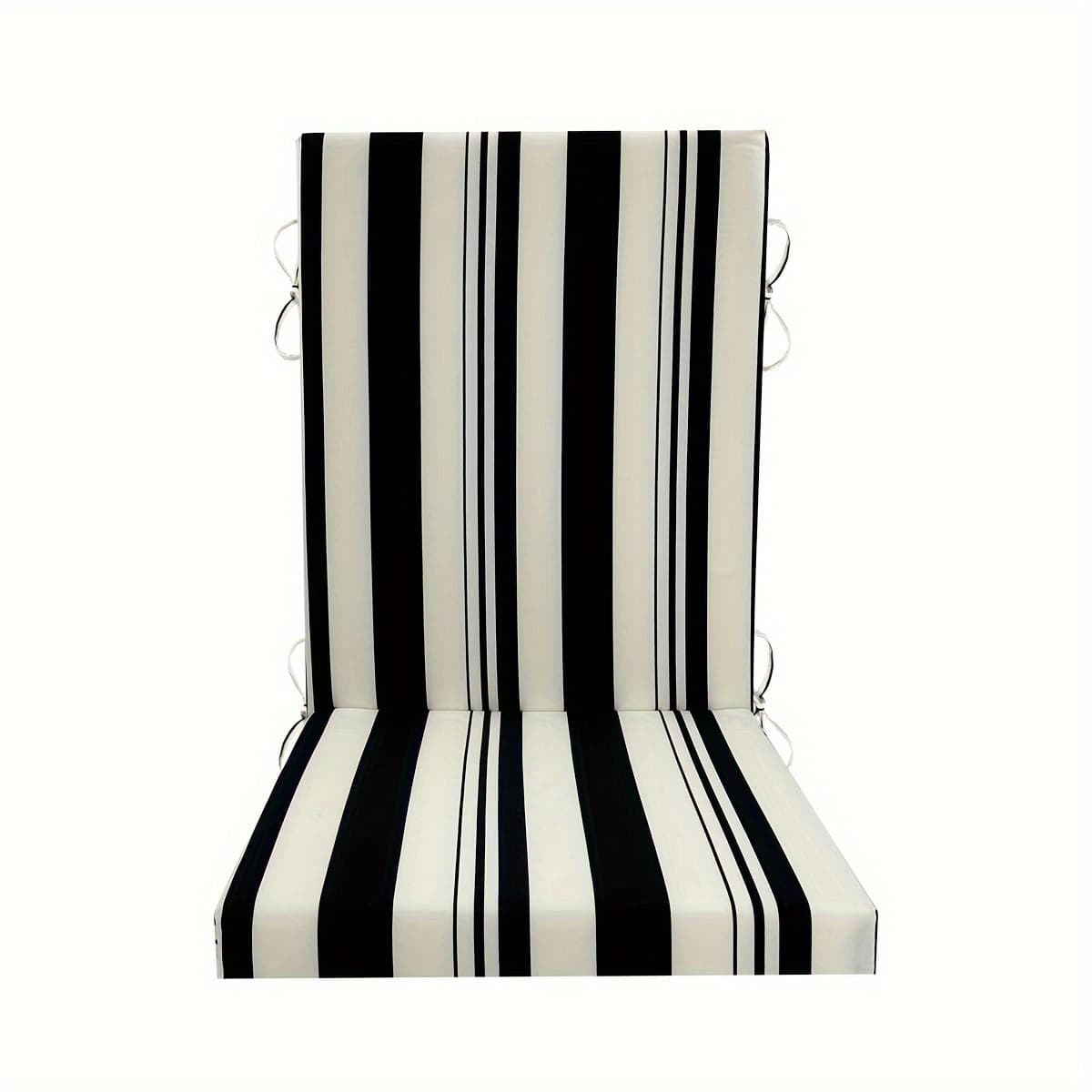 TEMU 1pc Outdoor Highback Chair Cushions, Striped Rocking Chair Cushion, Fade Resistant Seat/back Cushion For Garden Porch Home Office Chair Use