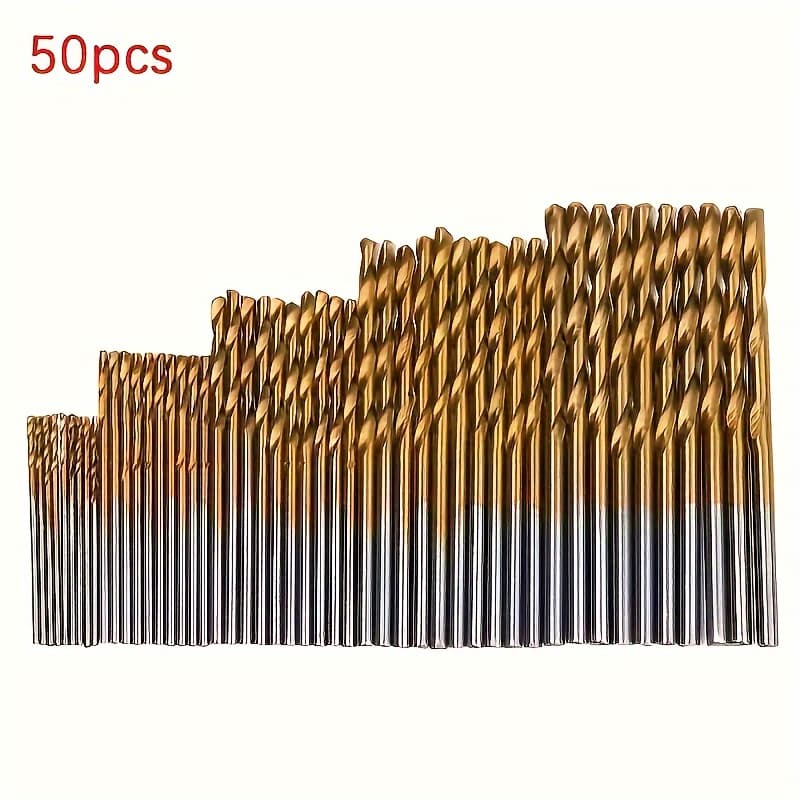TEMU Titanium Coated Hex Shank Drill Bit Set, A Set Of High Drill Bits Suitable For Drilling Steel, Aluminum And Copper