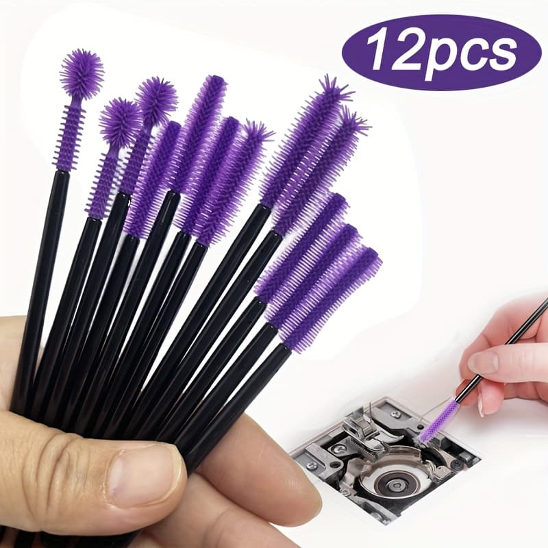 TEMU 12pcs Sewing Cleaning Brushes For Crevices, Tool Brushes For Cleaning Velvet On Household Sewing Machines, Soft Brush Heads, Suitable For Hard To Reach And , Sewing Supplies And Tools
