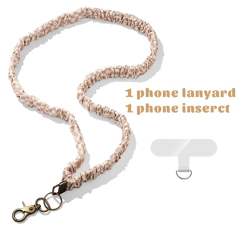 TEMU Coffee-patterned Stretchy Lanyard For Id Badges And Keys, Designed For Teachers And Nurses, Featuring A Holder For Women, Including A Phone Pad