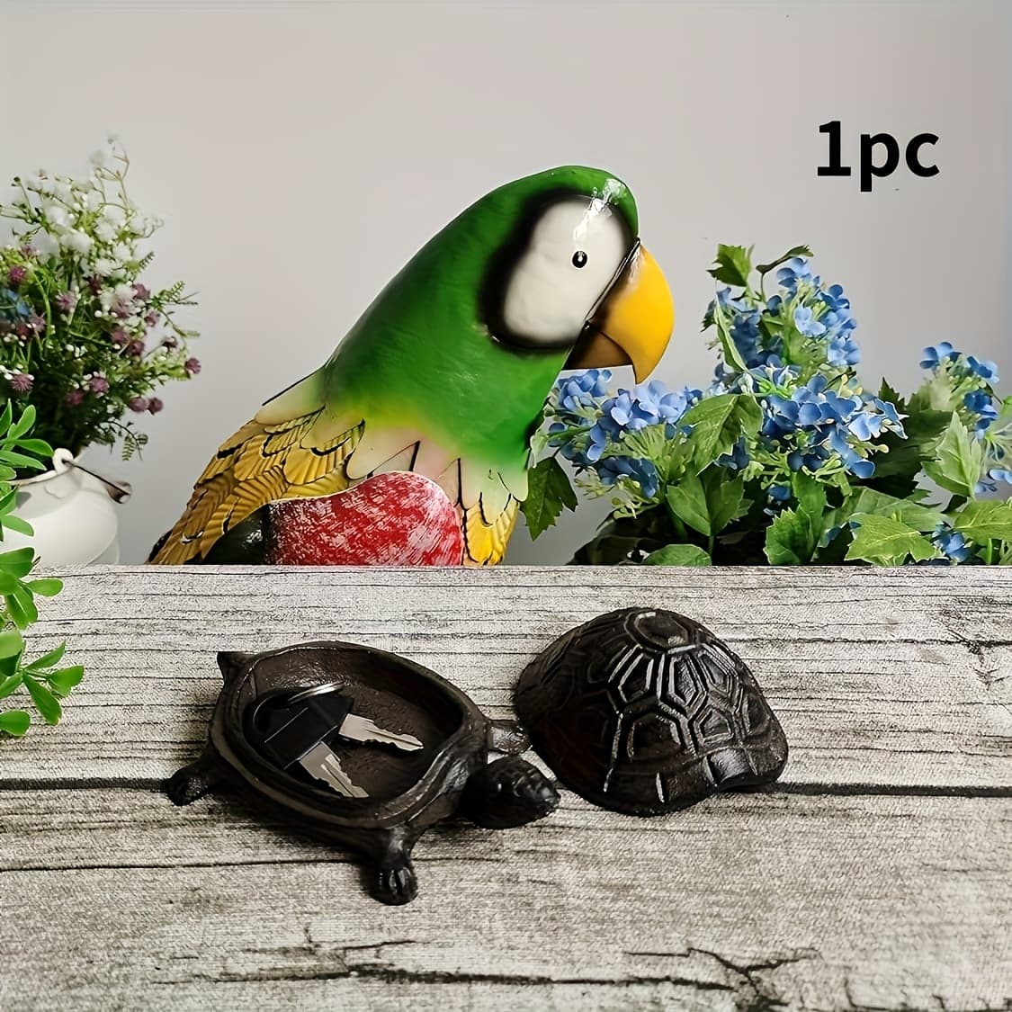 TEMU Turtle Cast Iron Key Hider Outside Spare Door Key Box Outdoor Garden Statues Ornament, Turtle Indoor Decoration Jewelry Trinkets Box For Key, Ear Studs, Ring, Paper Clip