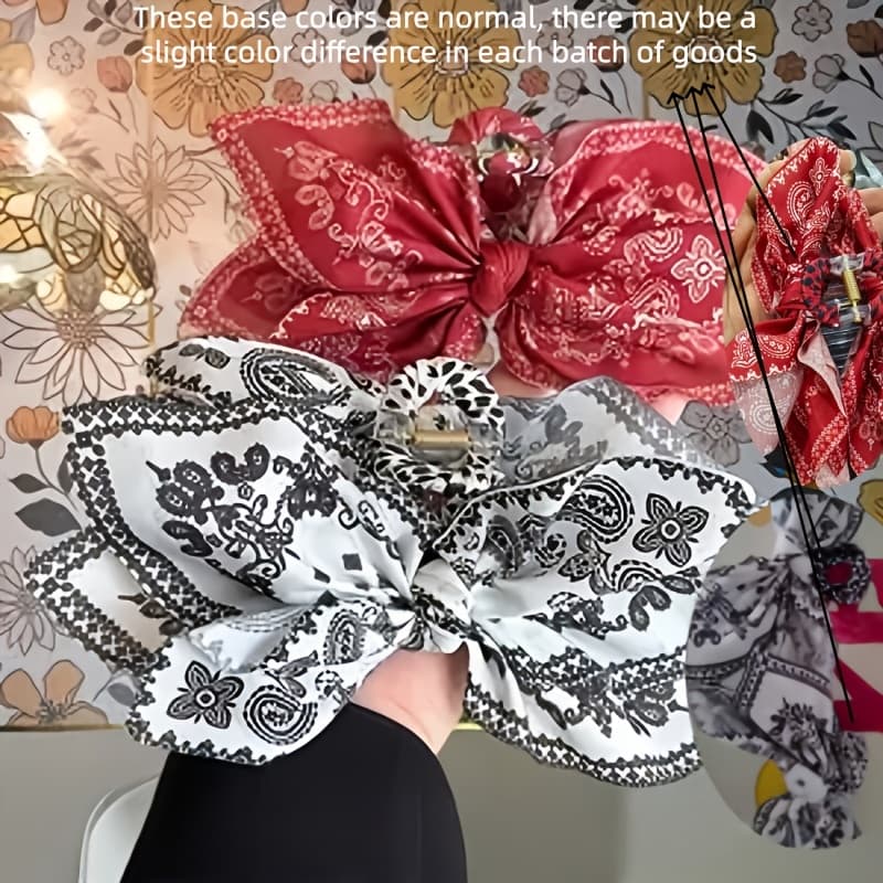 TEMU Random Color Bow Hair Clip, Anti Slip Hair Clip, Bohemian , Retro, Elegant, Suitable For All . Suitable For And Holiday , An Ideal Gift For