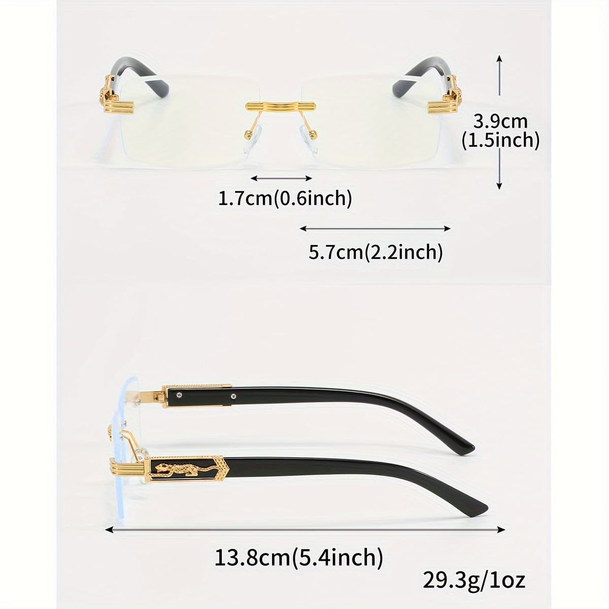 TEMU 1 Pair Men's Metal Frameless Elegant Minimalist Business Flat Mirror