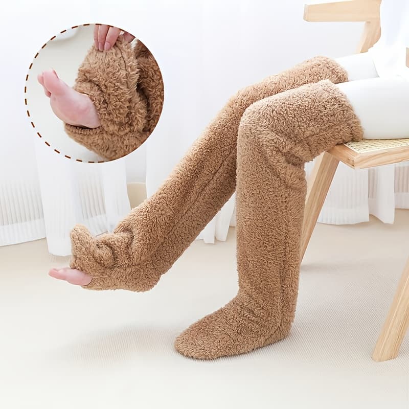 TEMU 1 Pair Of Winter Foot Warming Gadgets, Bed Warming Sleep Socks, Leg Warming, Foot Warming, Foot Warming Treasure