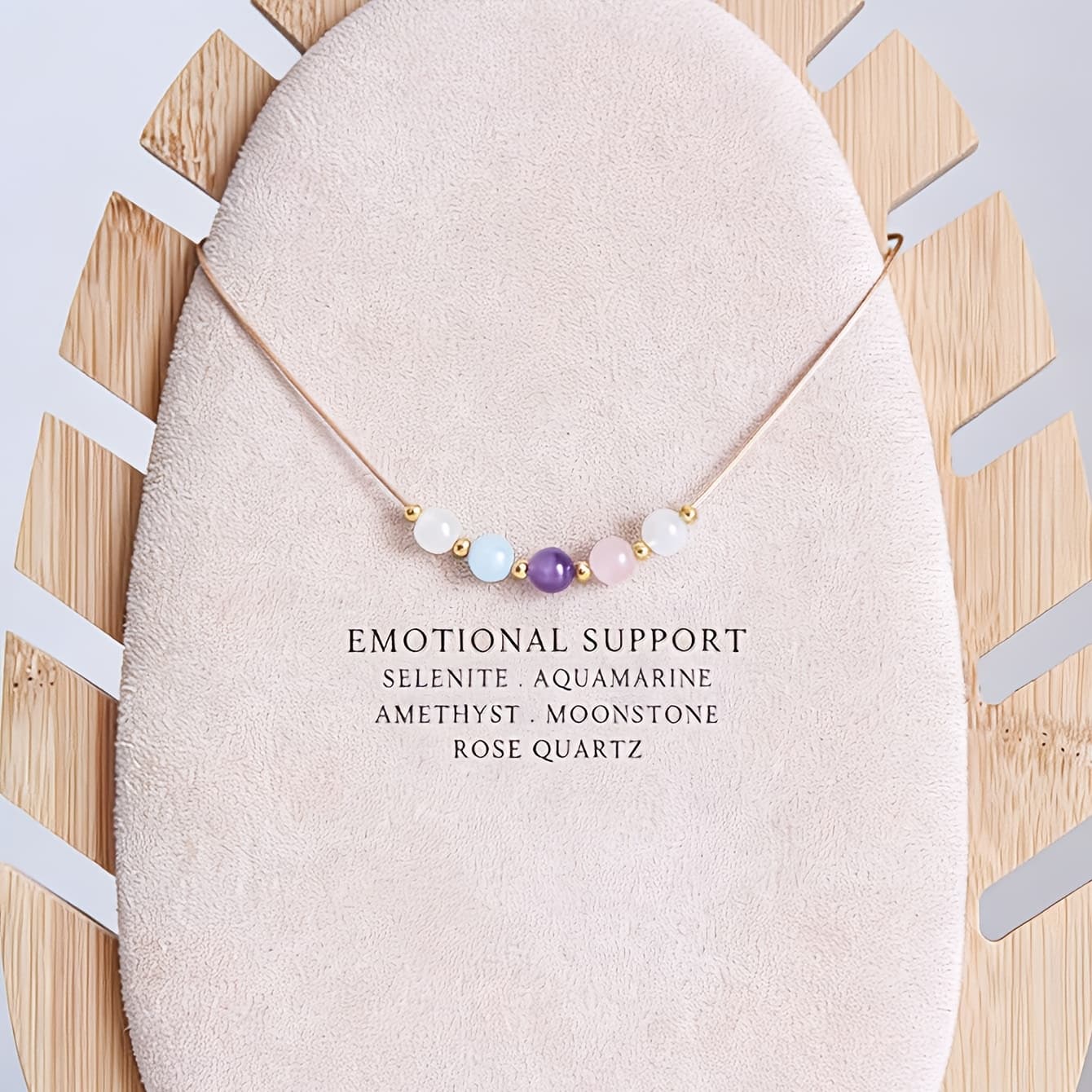 TEMU Emotional Support Necklace, Handmade, Anxiety, Stress, Promotes Self-care, Features Gemstones. A For Everyday Wear Or As A Gift