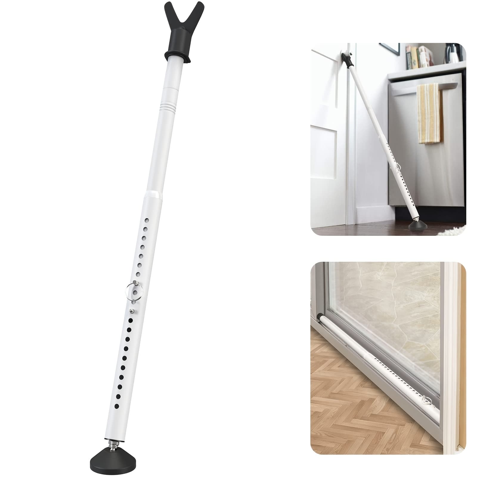 TEMU Yeyebest Door Security -52 Inch Adjustable Door Stoppers 1/2 Pack Heavy Duty Stoppers/jammer Bedroom Door Security Bars For Windows, Stop, Front Door, Apartment, Home, Travel, Hotel Room