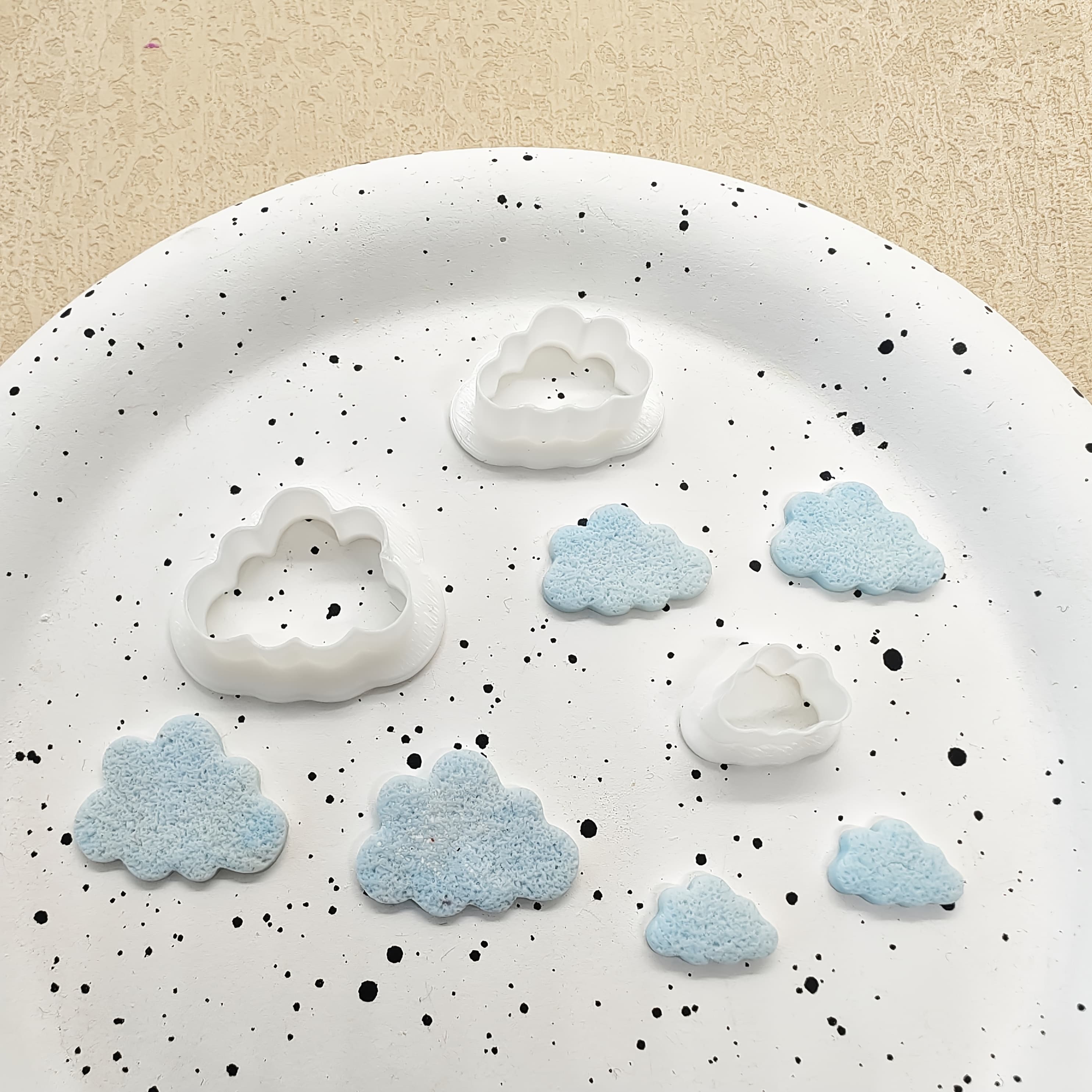 TEMU 3pcs Cloud-shaped Polymer Clay Cutter Set, Suitable For Earring Stud Making, Craft Additions