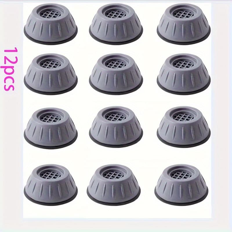 TEMU 12pcs Silent Washing Machine Floor Mats - Waterproof, Anti-slip & Shock-absorbing With Height Increase