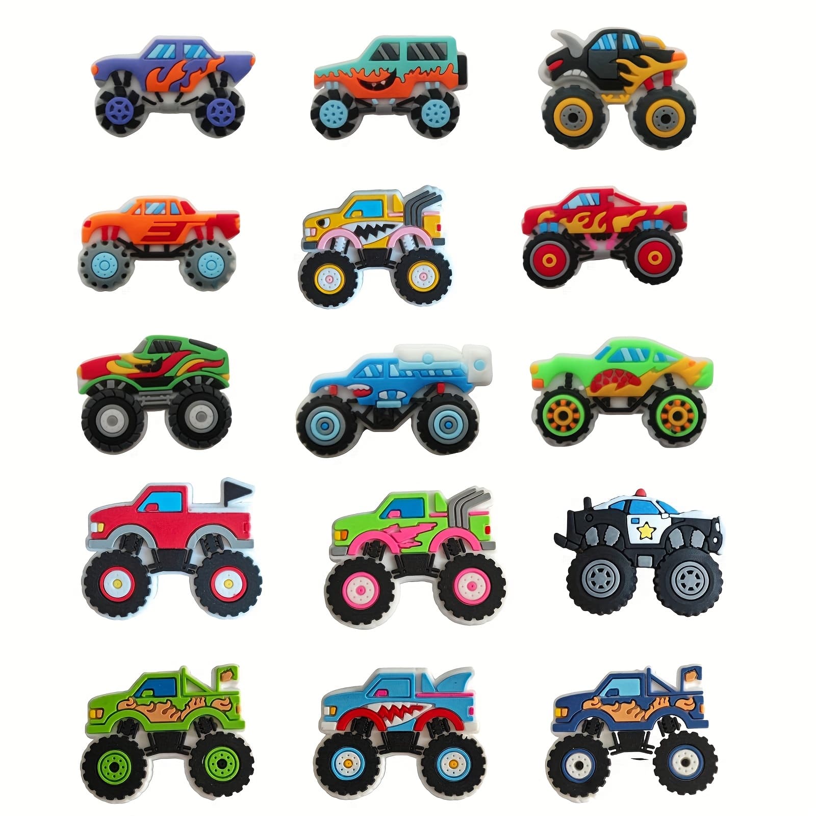 TEMU 15pcs Vehicle Shoe Charms - Truck, Excavator, Bulldozer, Crane & Cement Mixer For Sneakers/ - Decorations For & S (-themed Gift)