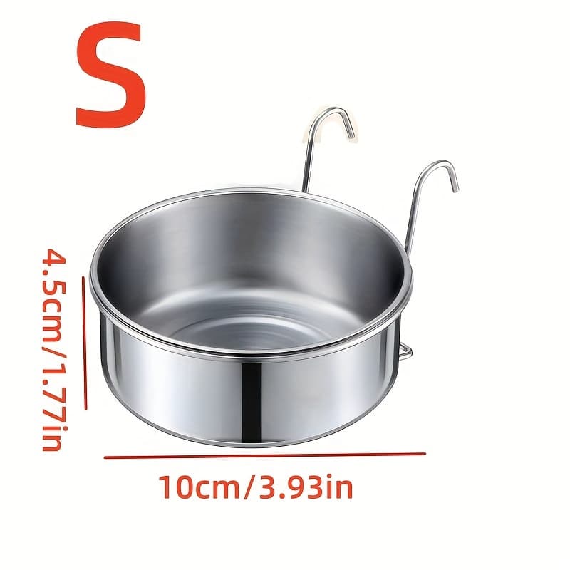 TEMU Cat And Dog Supplies Stainless Steel Feeder Hook Type Dog Cage Hanging Utensils Food Bowl Water Bowl Water Cup Dog Food Cup