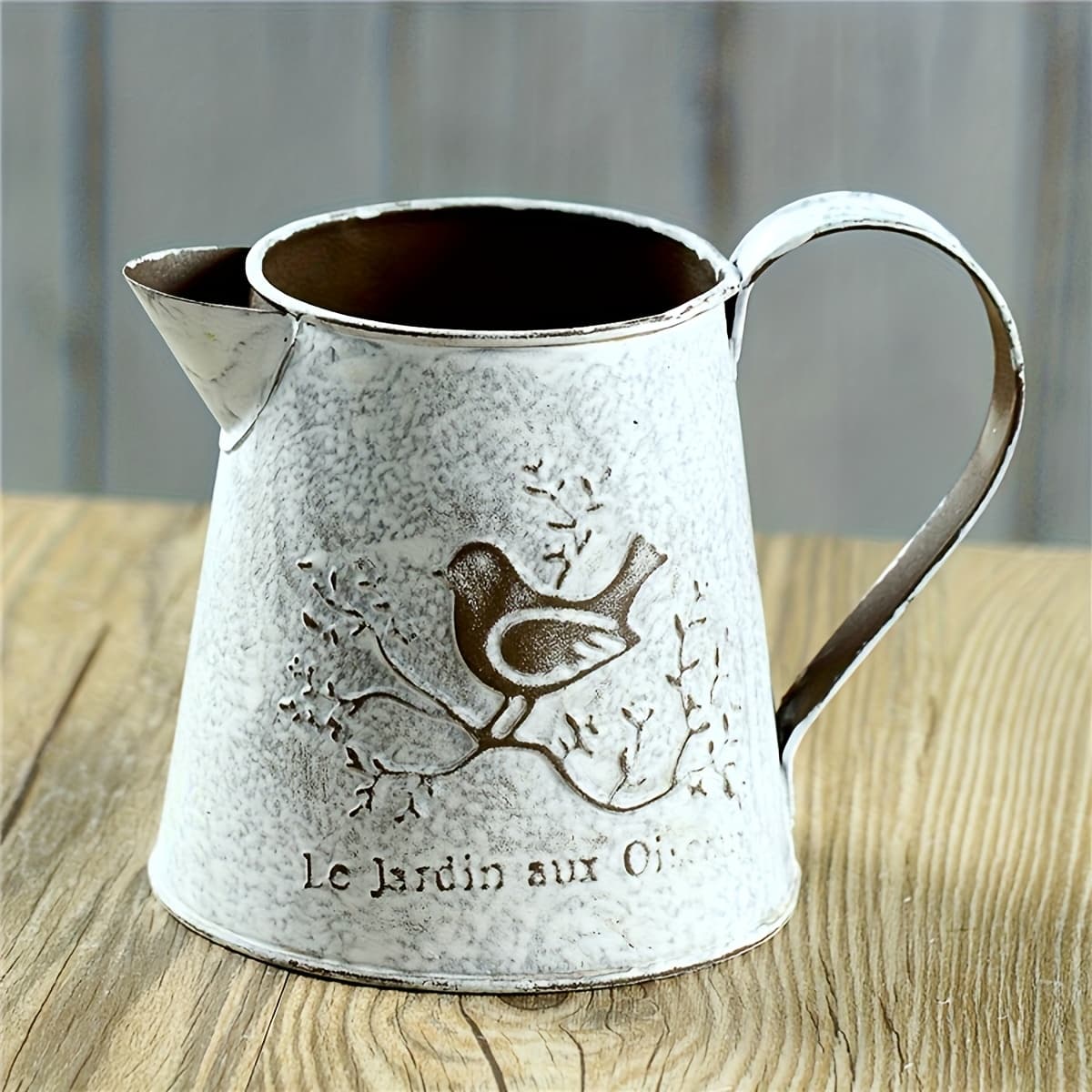 TEMU 1pc Rustic Vase French Country Primitive Water Pitcher Vintage Bucket, Metal Jug Vase, Used For Home Decoration Garden Decoration, 's Day Easter Decoration, Beauty Room Decoration, Decoration