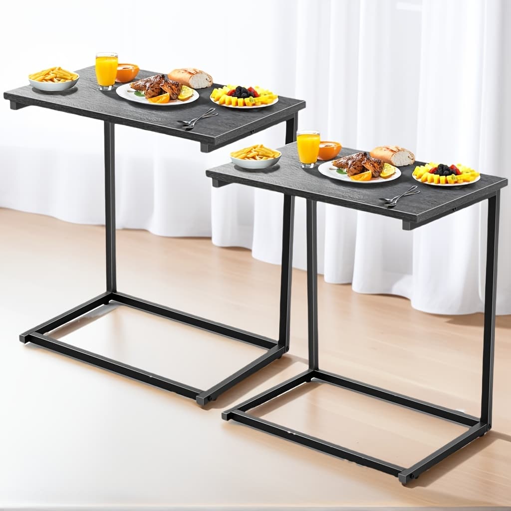 TEMU Big 2-pack/ 1-pack Adjustable Folding Table - Tv Tray Table, 6 Adjustable , 3 Tilt , Suitable For Food Service Furniture And Restaurant Multifunctional Dining Table