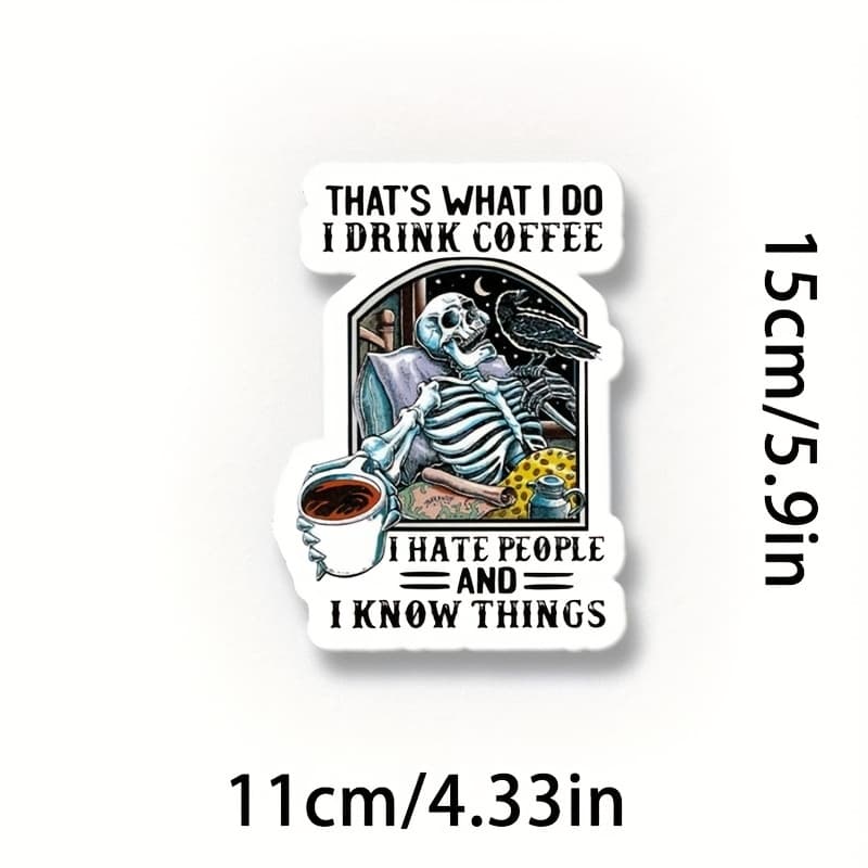 TEMU Funny Vinyl Sticker - "that's What I Do, & Things" Decal With Gothic Font & Barista Design - Reusable Matte Car, Laptop, Water Stickers For (no Residue)