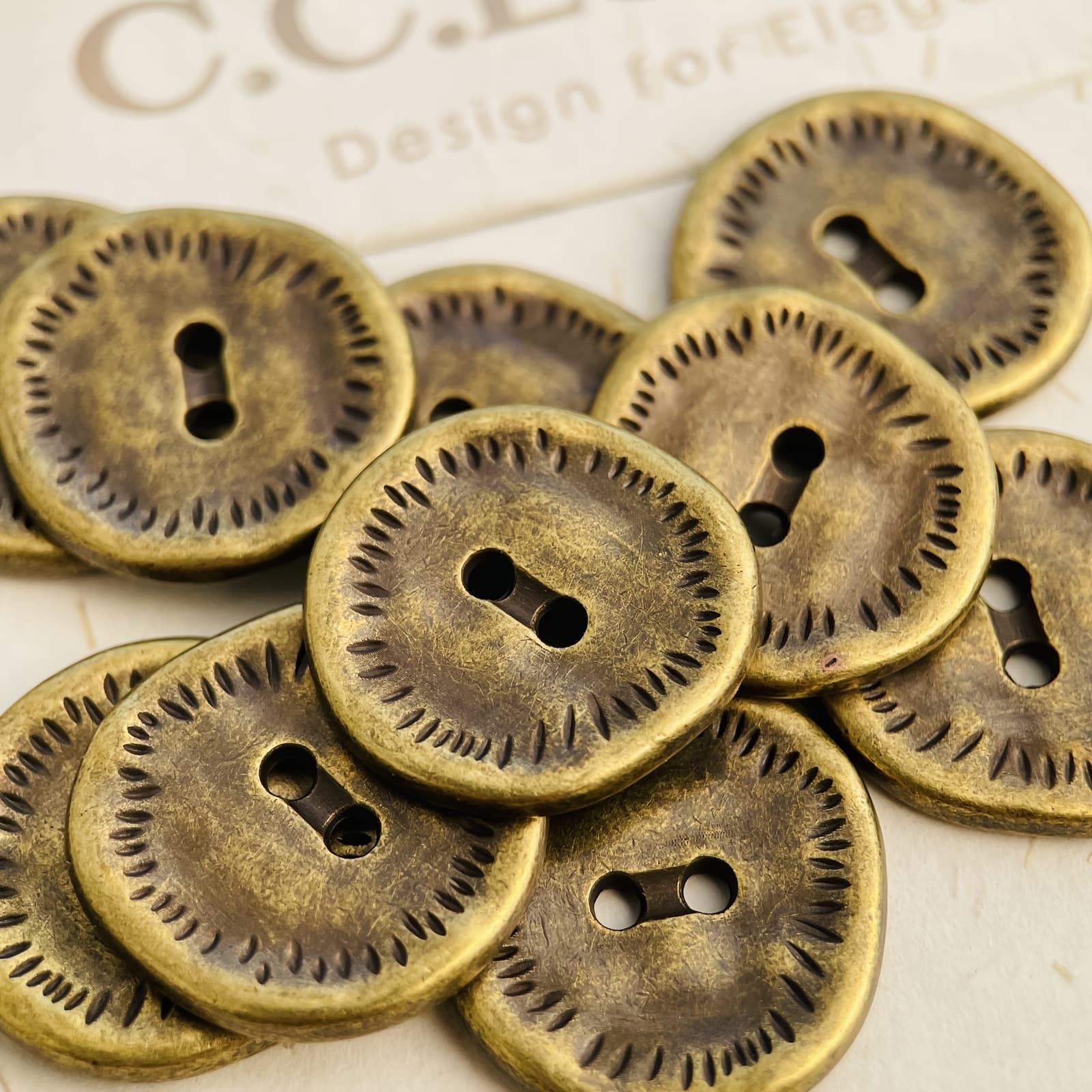 TEMU [vintage Sewing Buttons] 10pcs Bronze & Silvery Vintage Metal Sewing Buttons |18mm Handmade Design For Clothing, Hair Accessories, Bags, Belts, Hats, Scarves, And Home Textile Decorations