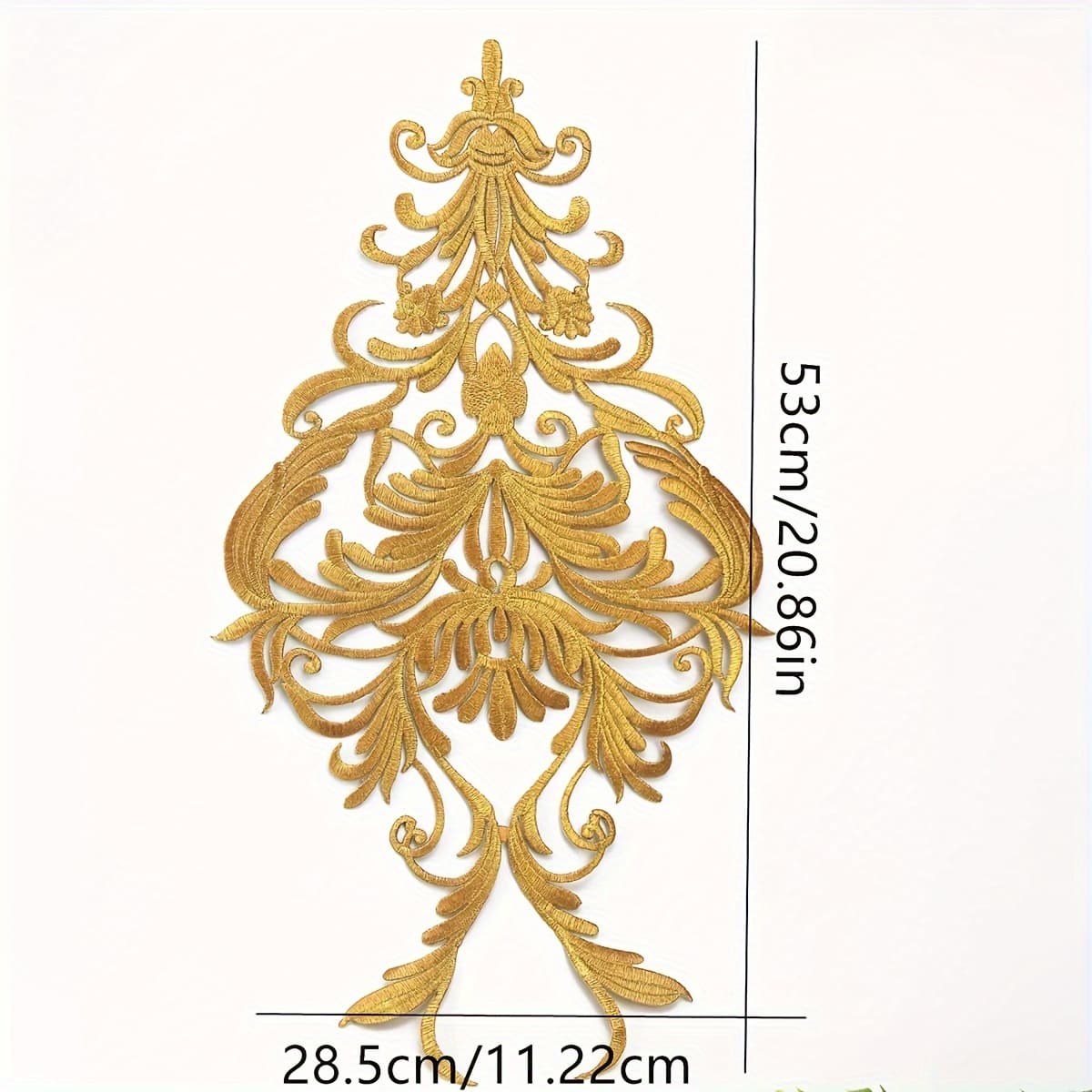 TEMU A Large-sized Embroidered Lace Fabric Patch With Hot Melt Adhesive Backing For Decorating Clothing And Skirts