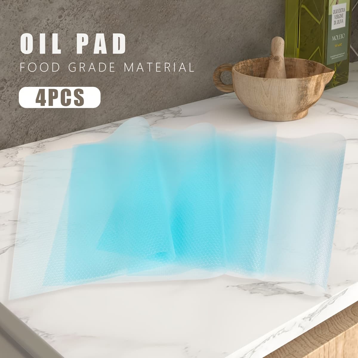 TEMU 4pcs Premium Refrigerator Liner Washable Oil-proof Pad For Seamless Kitchen Organization Durable Non-slip Bpa-free Protection For Shelves Freezers Cabinets Cupboards And Drawers