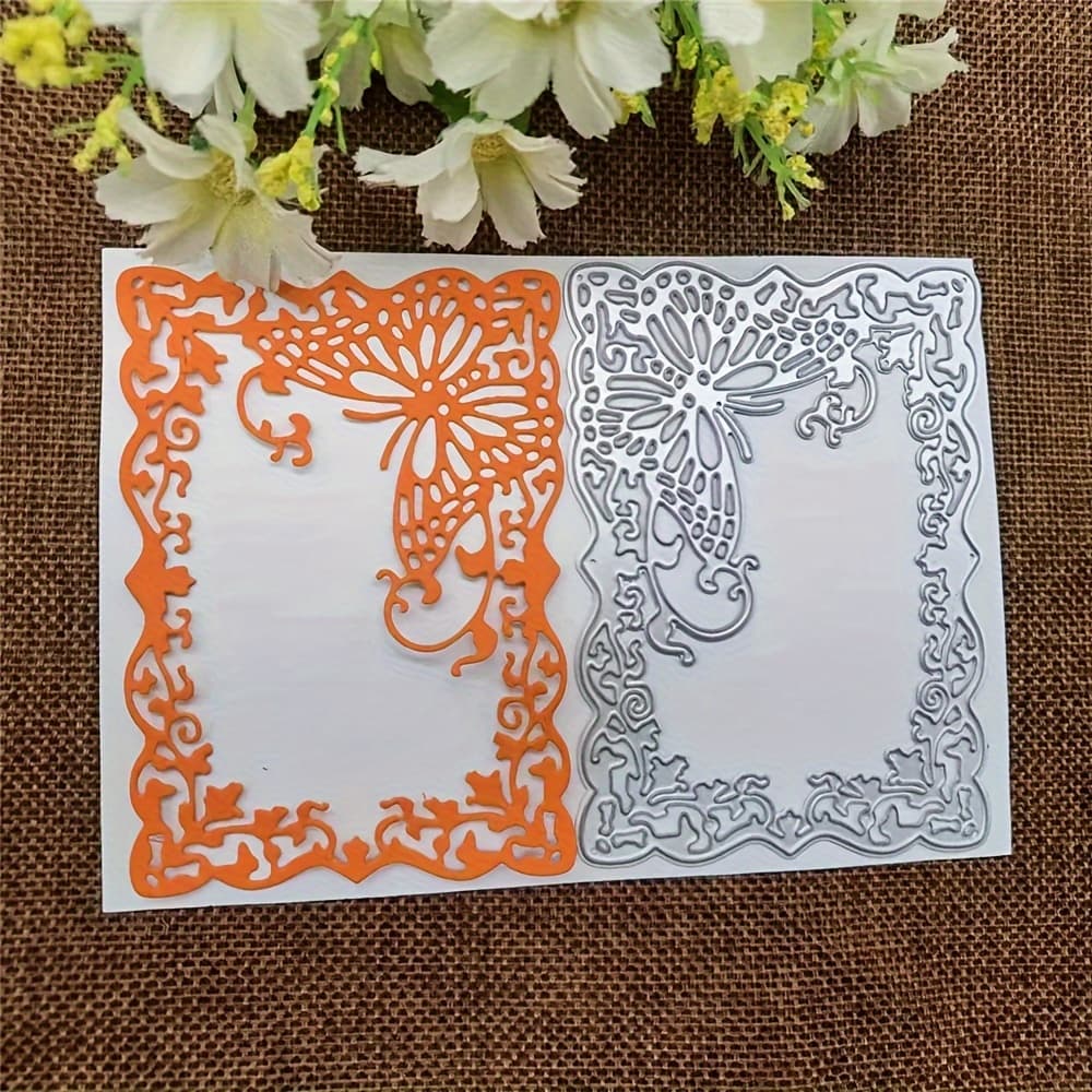TEMU Rectangular Frame Metal Mold Metal Cutting Mold Craft Stamp Die Cutting Embossing Card Making Template Frame