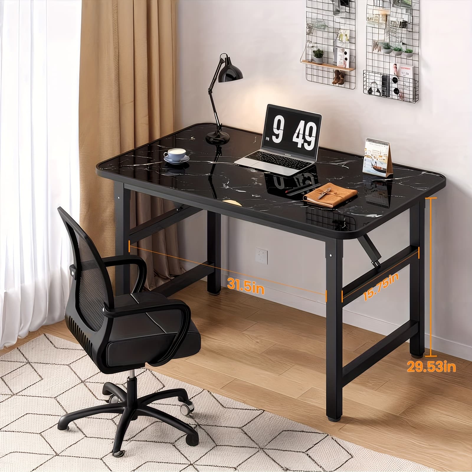 TEMU Office Desk, -inch Foldable Computer Desk, No , Portable Mini Desk, Reinforced , Sturdy Writing Table With For Small Spaces In Bedroom, Dorm, Or Apartment