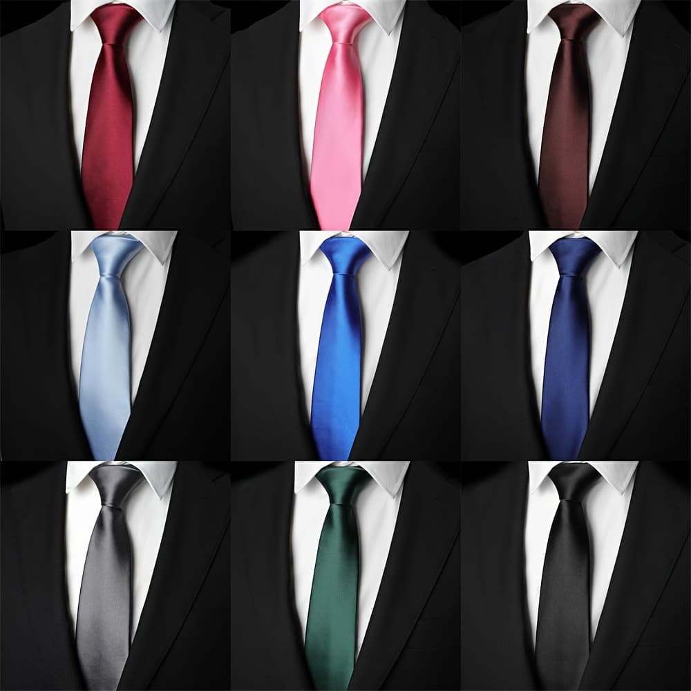 TEMU 9pcs Men's Narrow Version 5cm Wide Tie, Student College Style, Women's And Women's Decorative Tie, For Holiday Gift