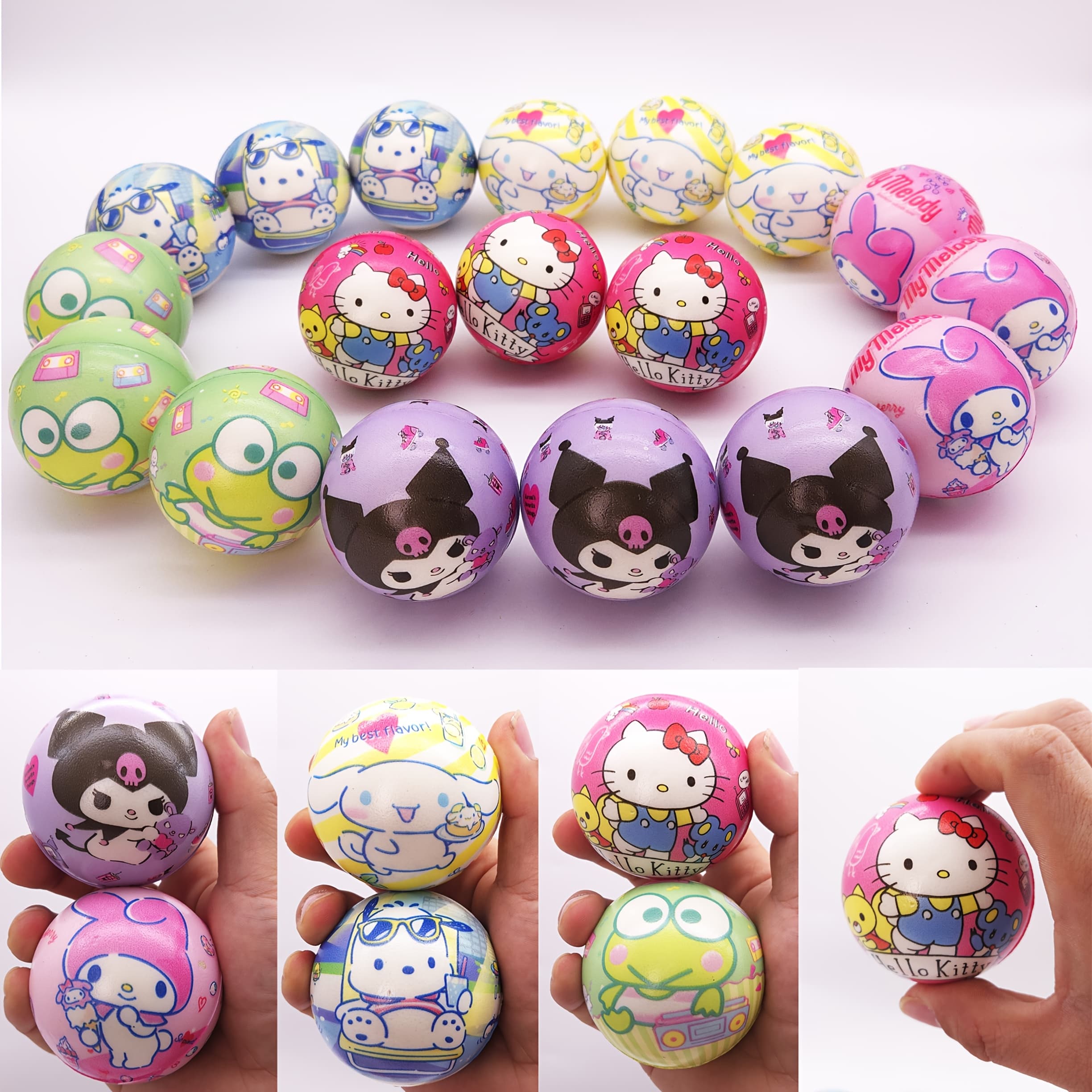 TEMU 36pcs Kawaii Character Egg Toys - Includes For Kuromi, For My Melody, For , And More - Parties & Gifts, Party Toy Eggs| Design|polyurethane Eggs, Party Supplies