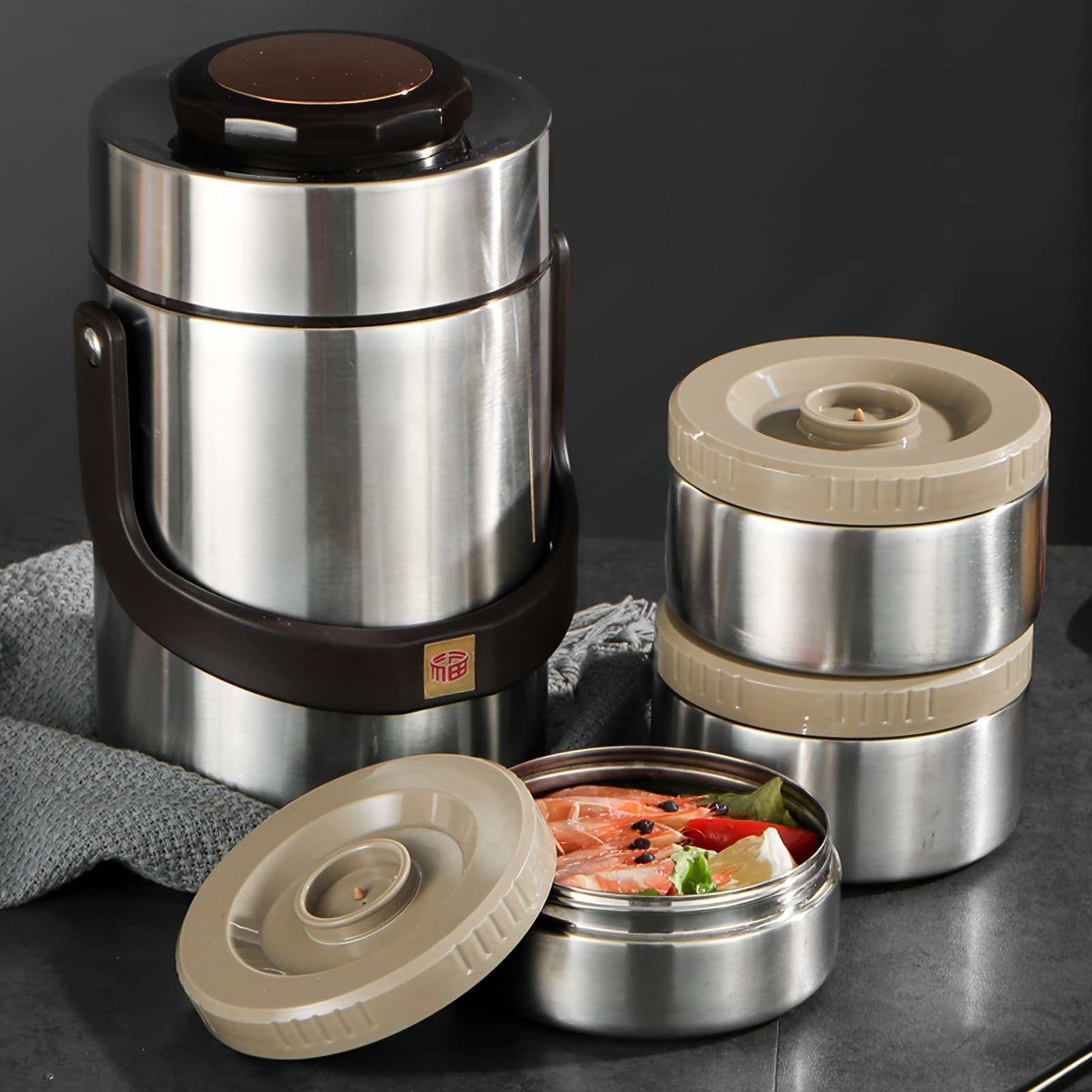 TEMU 2000ml 304 Steel Box Portable 3 Insulated