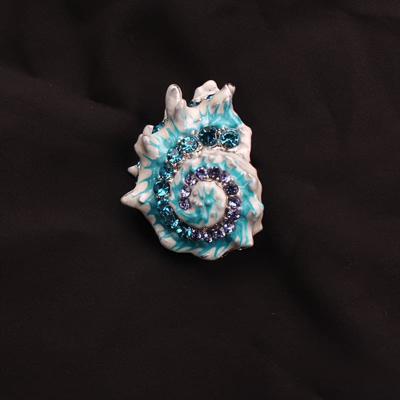 TEMU New Mid-century Style Seashell Brooch Diamond Inlaid Retro Style Pin Clothing Accessory Coat Jacket Wholesale