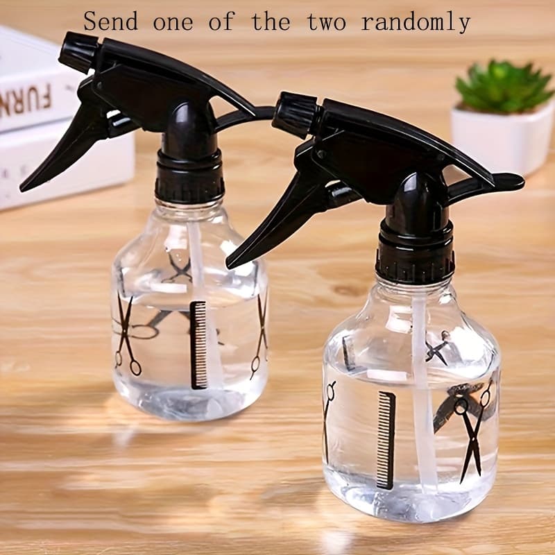 TEMU 1pc 250ml Clear Hairdressing Water Spray Bottle - Refillable Mist Sprayer With Scissors Design For Salon Use, Gardening, Cleaning - Empty, Reusable, And Convenient