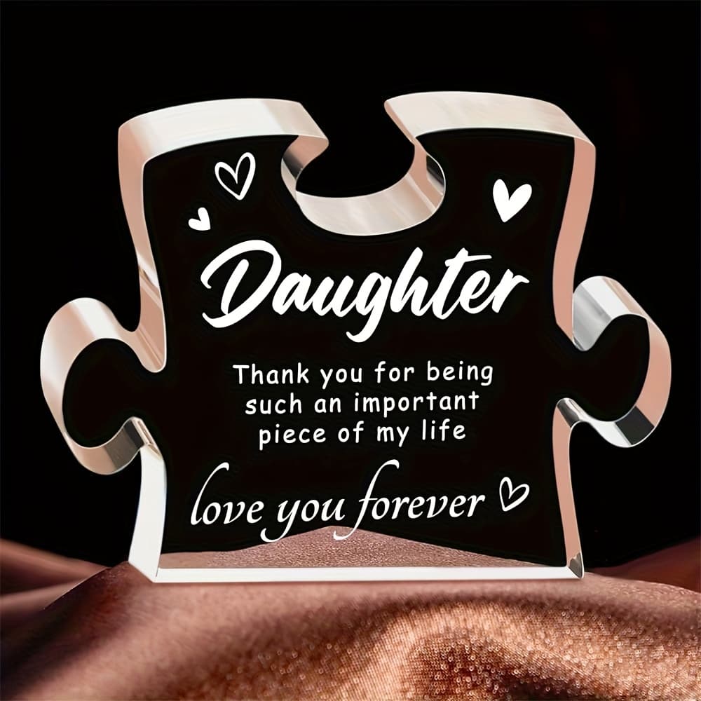 TEMU [2d Flat] [] Daughter Gift - Acrylic Block From Mom And Dad, Perfect For Birthdays, Graduation, Weddings And