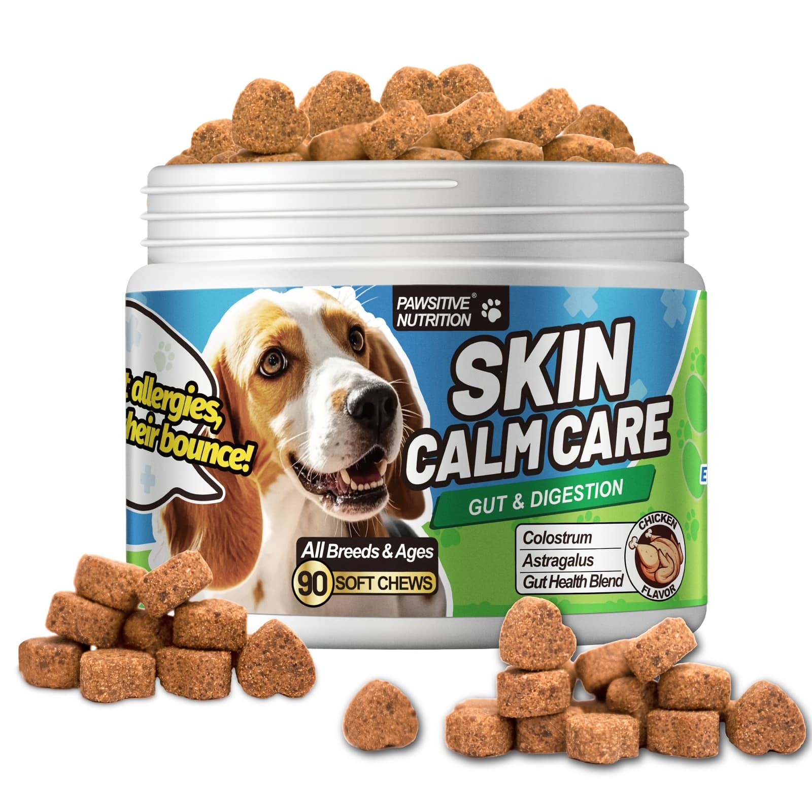 TEMU [probiotics Chews] Probiotics Chews For All Dogs | Skin Calm | 6 | , Dried Fermentate, Astragalus - Chicken Flavor, 90
