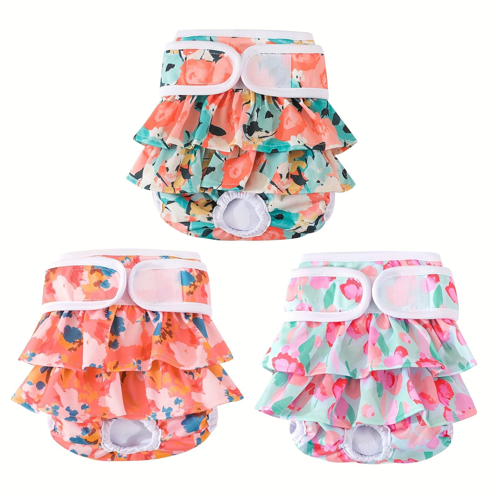 TEMU 3 Pack Washable Dog Diapers Female Reusable Premium Absorbent Doggie Diapers Flexible Puppy Diapers Dog Period Panties Diapers Female In Heat For Incontinence Puppy Training