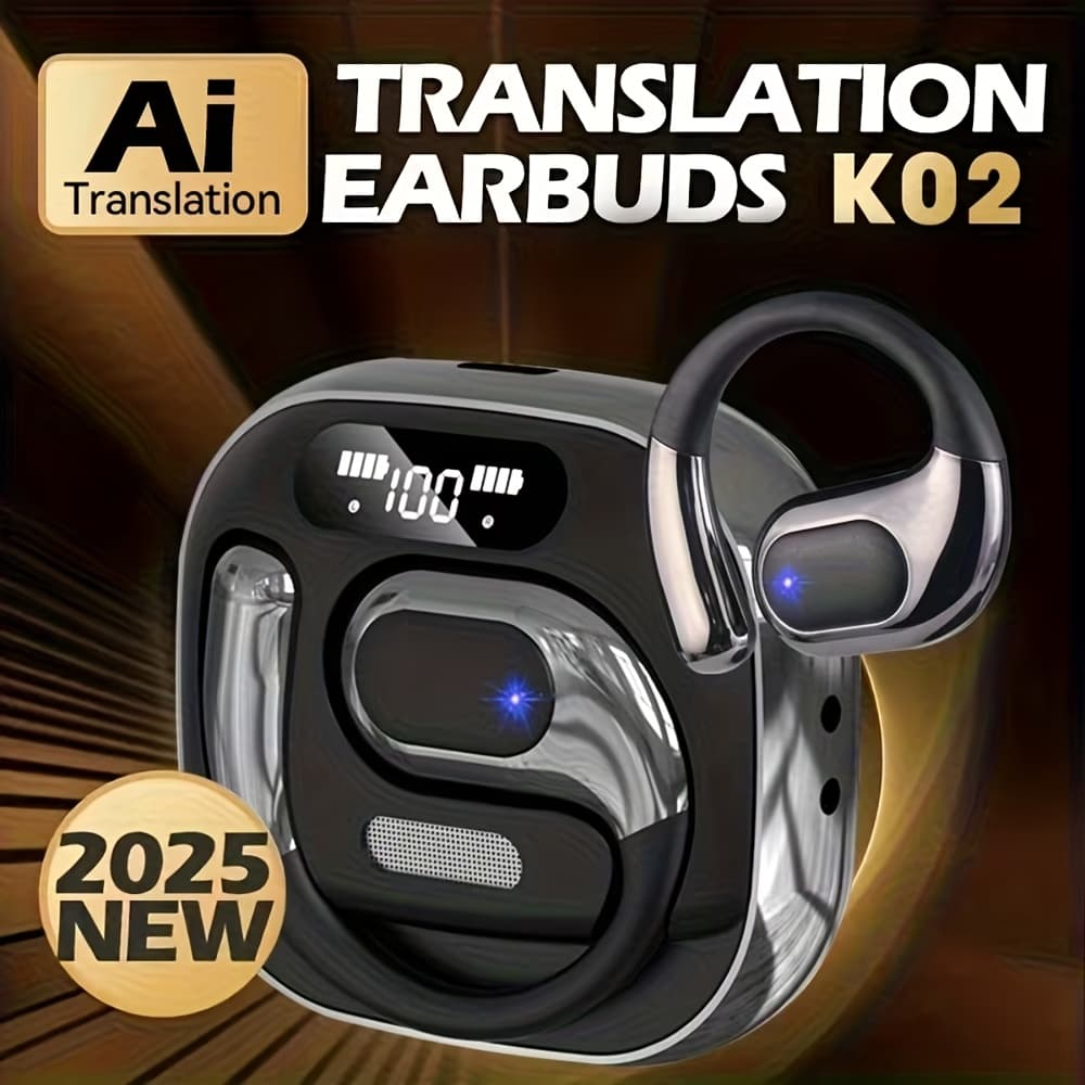 TEMU 2025 Ai Real-time Translation Earbuds Noise Cancelling & Charging Case, Smart Translator For Smartphones - Compatible, -c Charging, Ideal For Travel, Business & Meetings