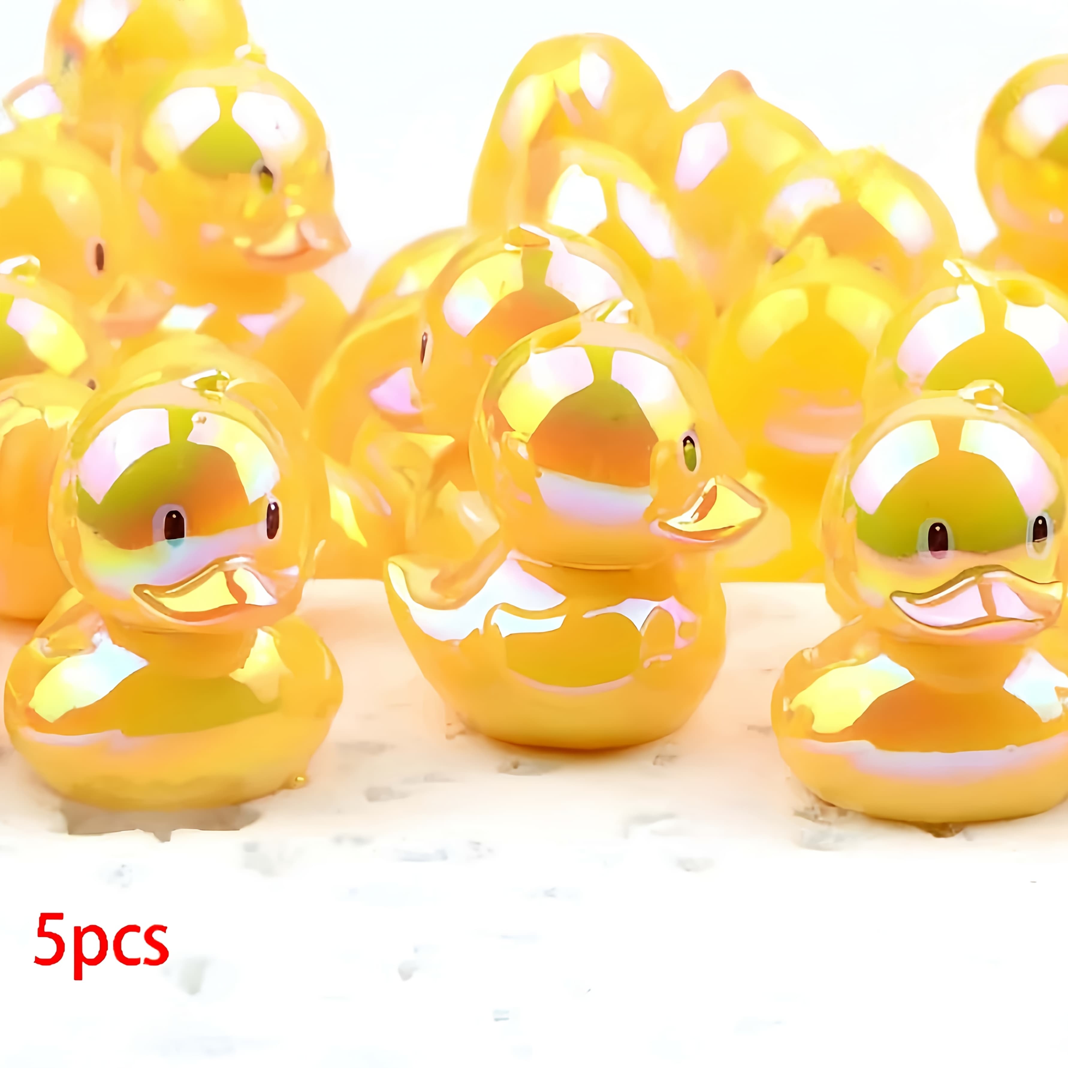 TEMU 5/10pcs Glossy Yellow Duck-shaped Acrylic Beads, 1.9x2.3cm - Perfect For , Keychains, And Accessories | Realistic , Ideal For Bracelets, Necklaces, Phone Charms, And Craft Projects