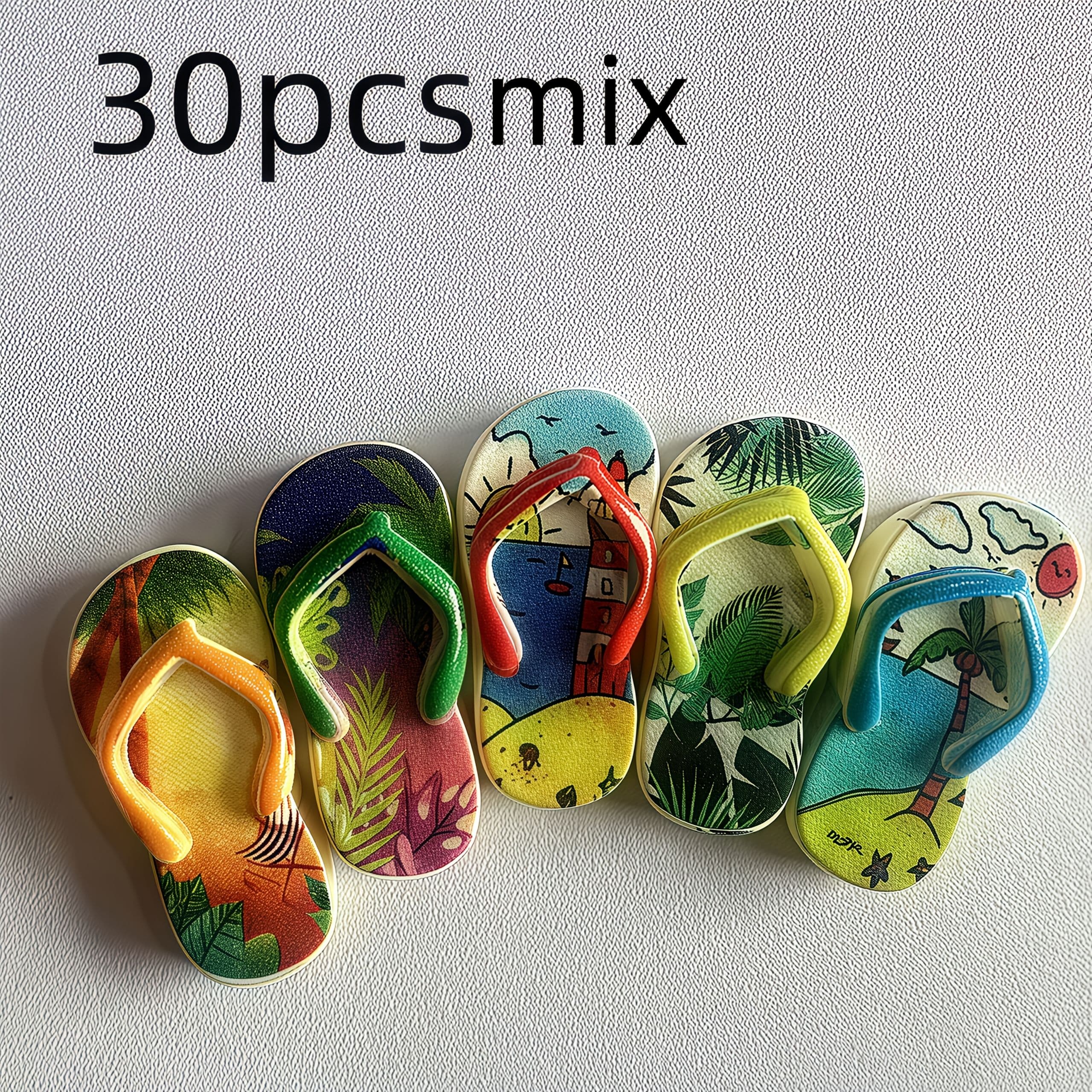 TEMU 10pcs/30pcs/40pcs/50pcs Summer Beach Style Resin Slipper Pendant Jewelry, Jewelry Making Keychain Earring Additions