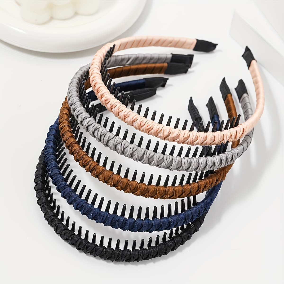 TEMU 5pcs For A Set, Women's Braided Comb Teeth Non-slip Hair Accessories Headband, Face