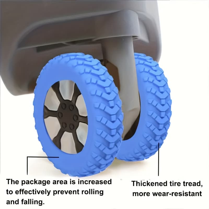 TEMU 10 Durable Luggage Wheel Protectors - Shock-absorbing, Noise Reducing Cover For Suitcases With Casters And Baskets – Essential Travel Accessory