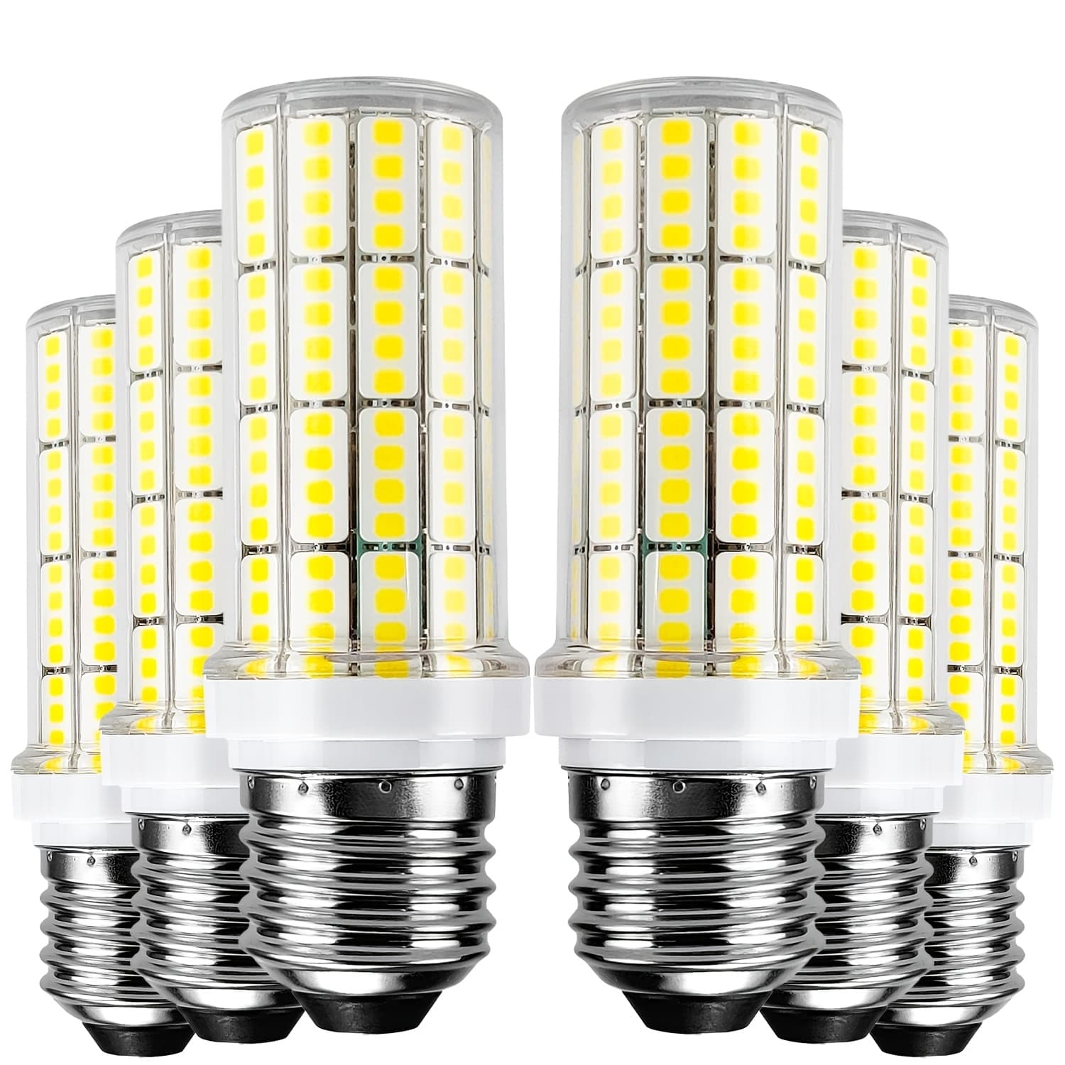 TEMU 6pcs Led Corn Light Bulb 2500 Lumen 5000k Cool Daylight White 20w E26/e27 Base Ceiling Fan Led Light Bulb For Home Garage Warehouse Indoor Led Corn Bulb