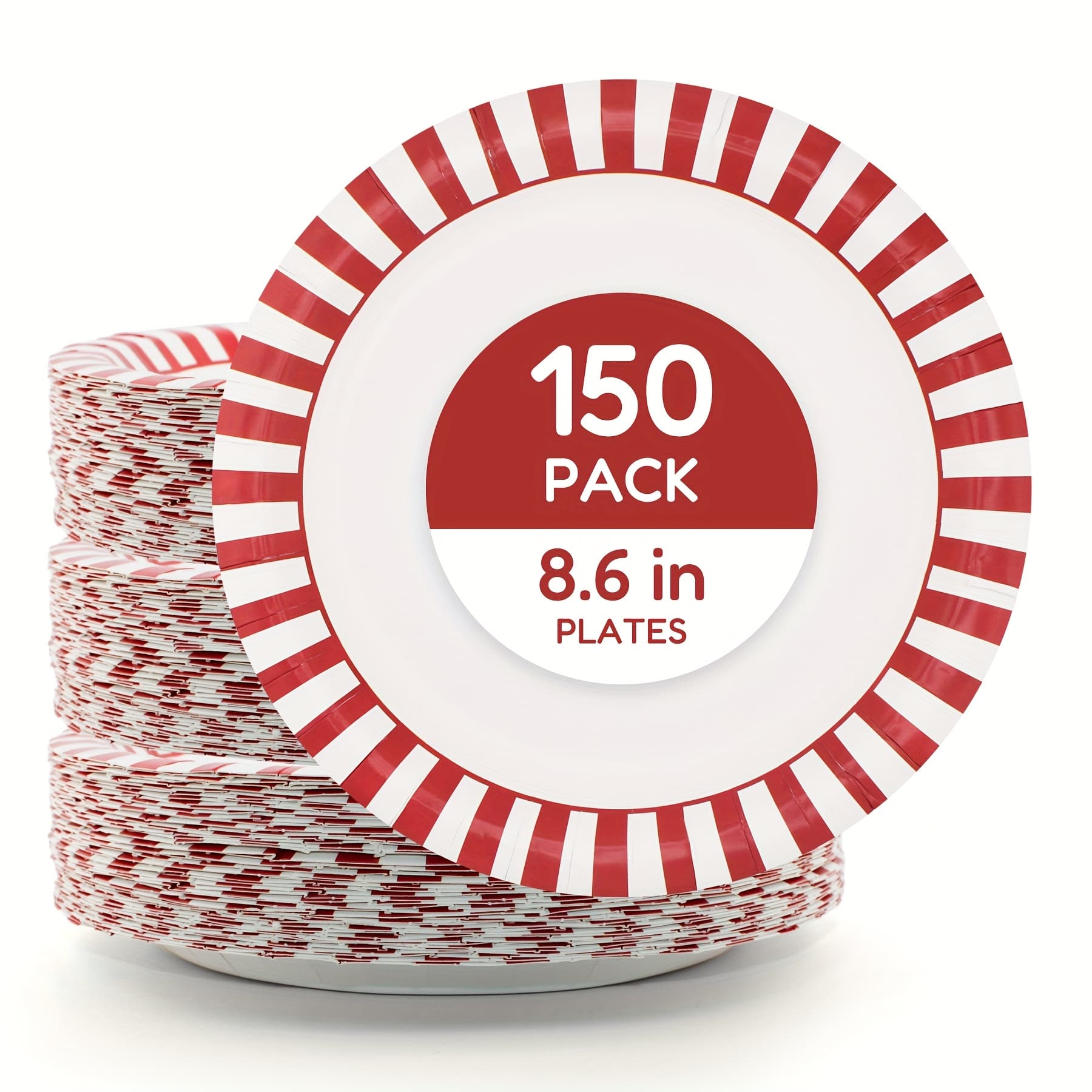 TEMU 150 Pack Heavy-duty8.6 Inch Disposable Paper Plates - Grease-resistant, Design Leak-proof Dinnerware, For Weddings, Birthdays, Bbq, Daily Use, Kitchen Accessories, Gifts, Camping Outdoors, And