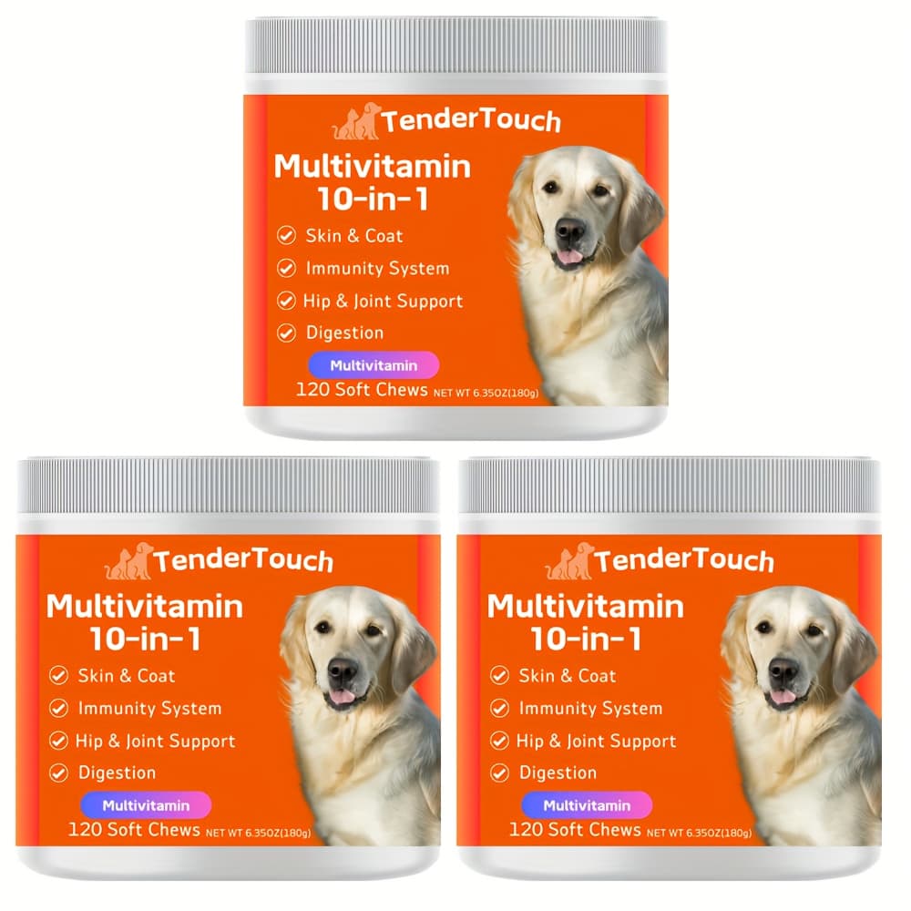 TEMU 360 Chews - 3 Pack (3 X 180g/6.) 540g/19.1oz - Tendertouch Multivitamin Supplement For Dogs, Includes Digestive Enzymes, Grain-free Vitamins, Supports Skin And Coat Allergies, Promotes Health