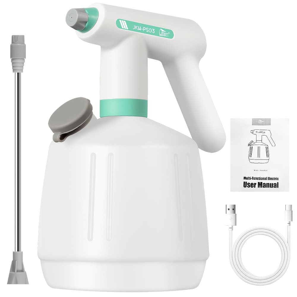 TEMU Convenient Mini Sprayer, Adjustable Flow, Usb Charging, Auto Spray Function, Battery Indicator, 2l Capacity, Essential For Home And Gardening!