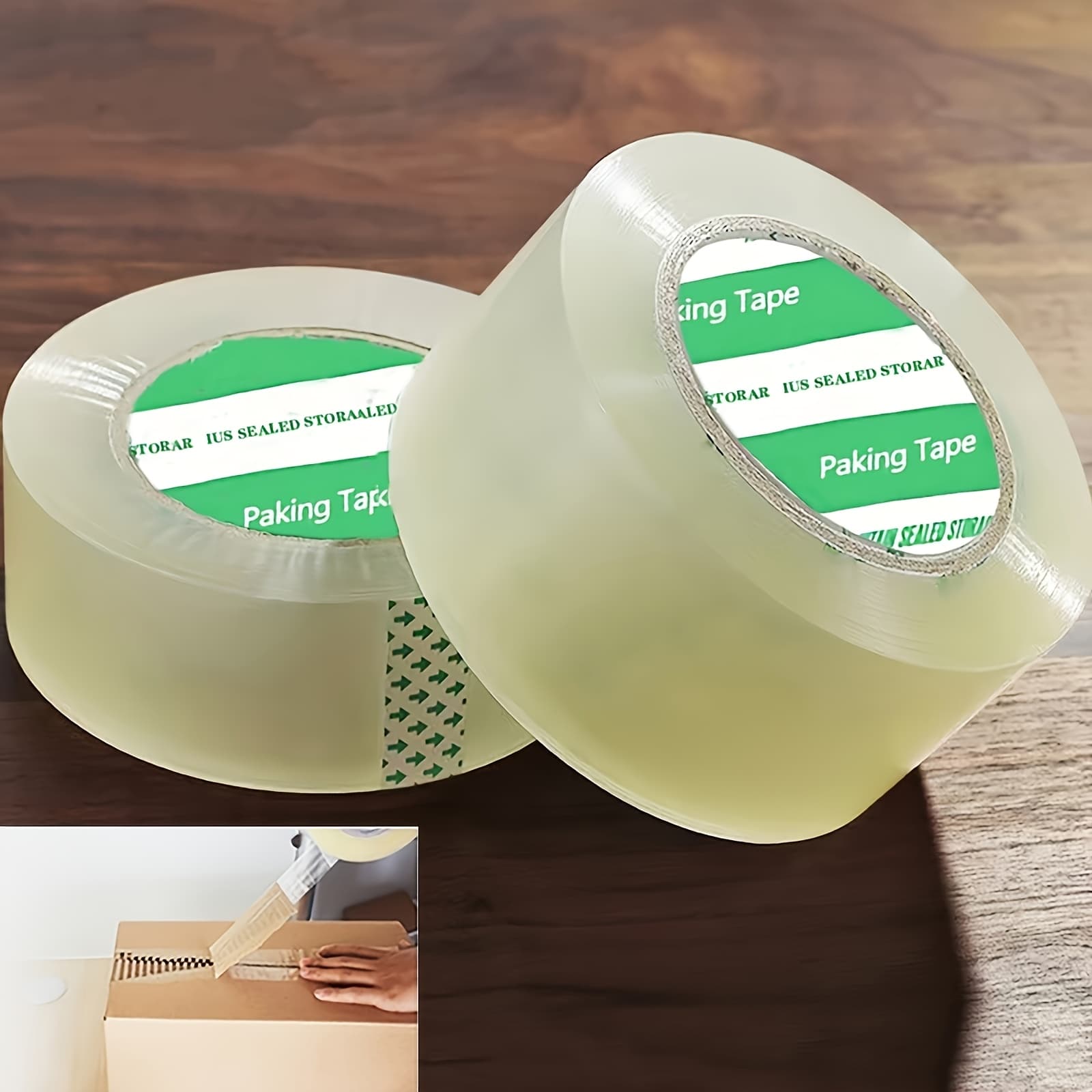 TEMU 2pcs Versatile Clear Packing Tape, 76 Yards - Ideal For Office, Home And School Use, Cost-effective, Multipurpose Packaging Tape, Transportation