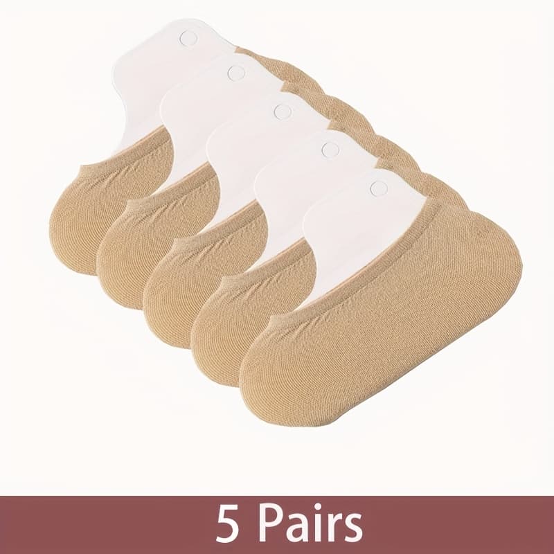 TEMU 5 Pairs Women's Invisible Fashion Socks, Breathable Boat Socks, Seamless Low-cut Socks, Suitable For Casual Outdoor Wear