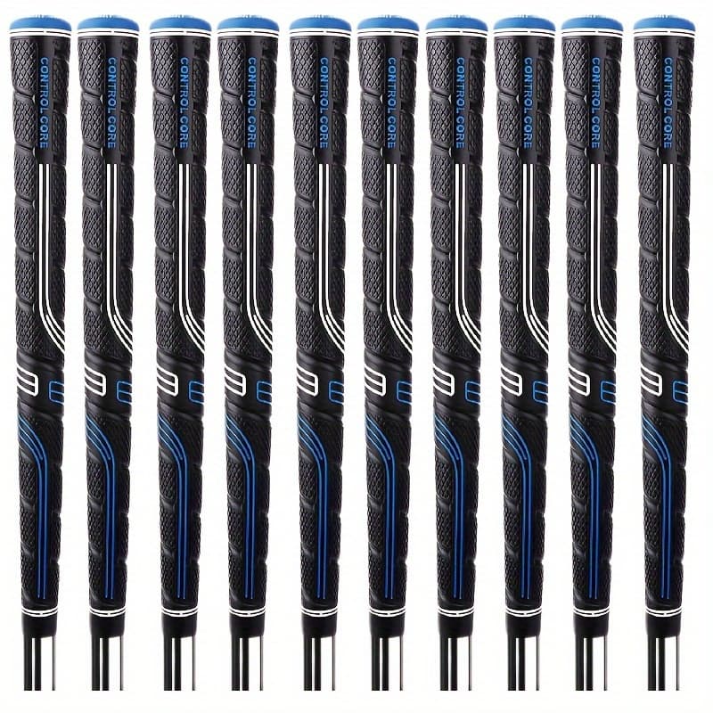 TEMU Set Of 10 Blue Oversized Golf Grips, Made Of Soft Rubber, Featuring Anti-slip And Durability, Suitable For Iron And Wood Clubs, A Accessory