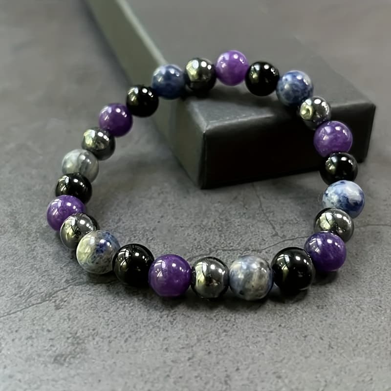 TEMU Aurora In The Dark: Four-color Stacked Bracelet With Starry Flow, Gothic Geometric Aesthetics, Day And Night Versatile Wear, Edition Gift For Christmas And Valentine's Day