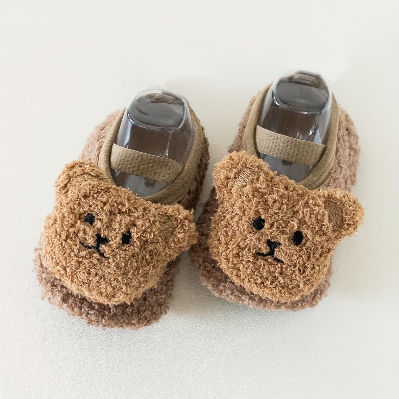 TEMU 1 Pair, Cute Bear Elastic Slip-resistant Floor Socks For Soft Walking Indoors