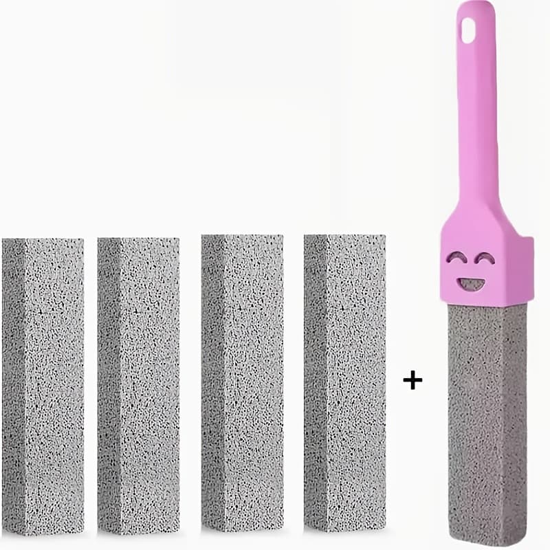TEMU 5pcs Toilet Brush Bathroom Cleaning Stone With Handle Tile Sink Bathtub Lime Spot Iron Removal Cleaning Tool