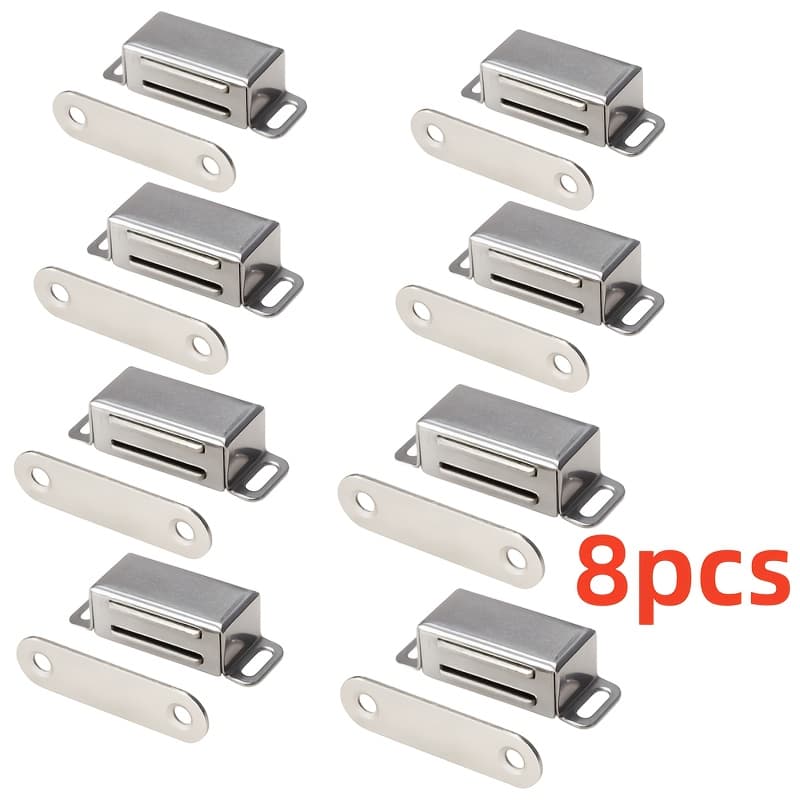 TEMU 4/8pcs Stainless Steel Magnetic Cabinet Door Magnetic Fasteners, Hardware Fasteners, Suitable For Wardrobes, Shoe Cabinets, Etc