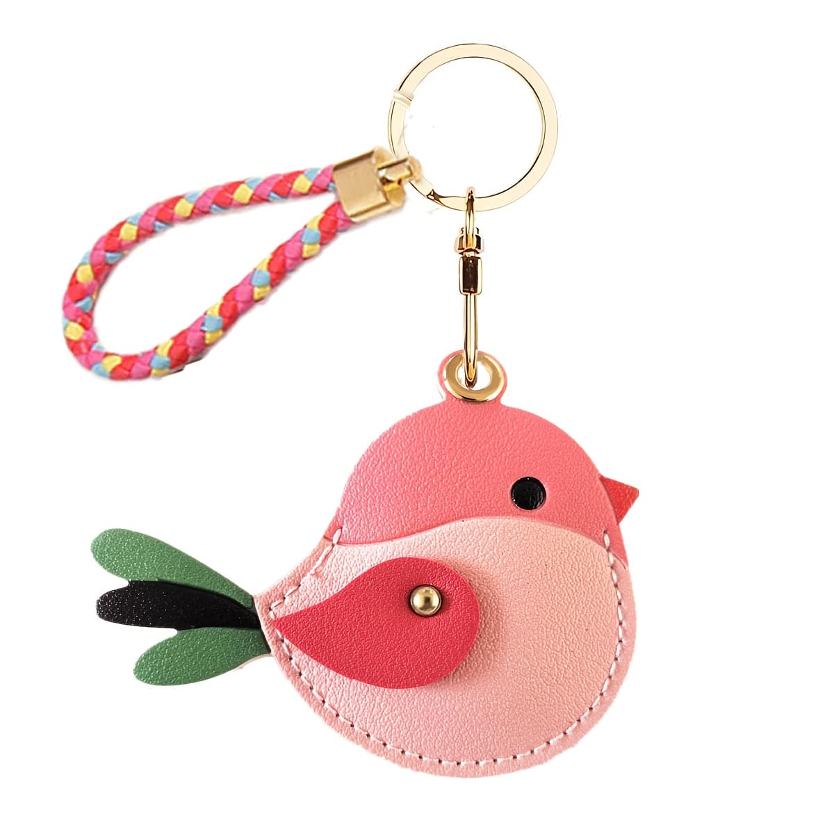 TEMU 1pc Synthetic Faux Leather Keychain Holder Case Compatible With Airtag, Cute Protective Cover With Keyring, Anti-scratch Finder Gps Case For Wallet Keys, Bag