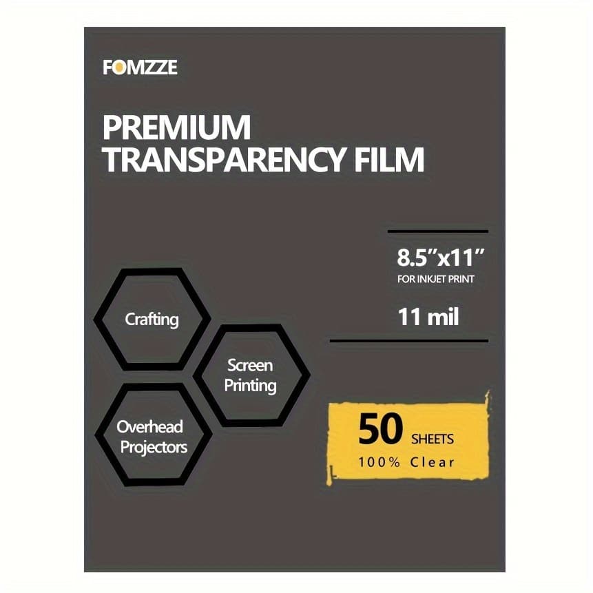 TEMU Film Paper Clear For Overhead Projector And Inkjet Screen Prints 8.5 X 11, 50 Sheets