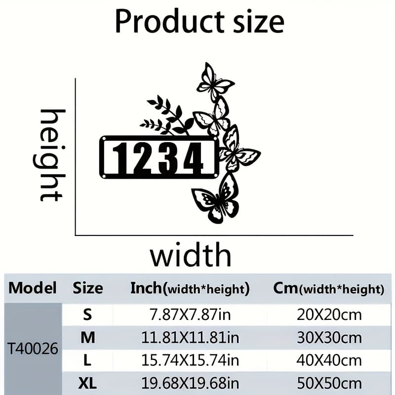 TEMU Wall Sculptures Custom Metal Door Sign With And Branch Pattern - Personalized Outdoor Address Sign, Suitable For Home, Farm, Villa Decoration