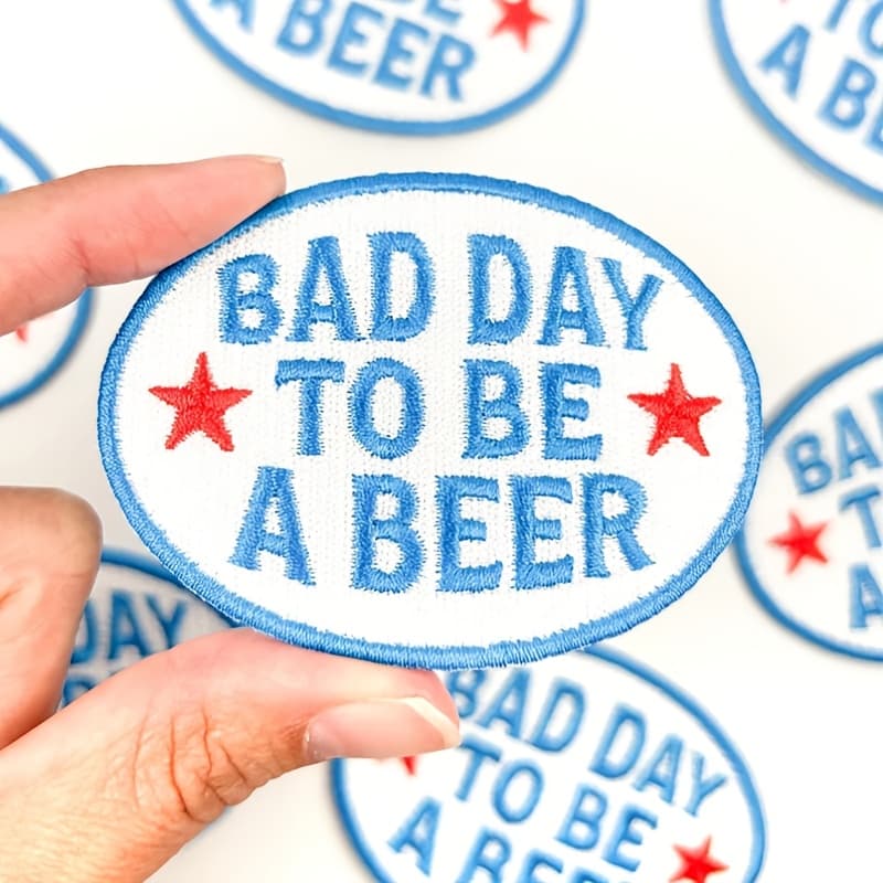 TEMU 1pc To Be A Beer Iron On Patch - 3 Inch Funny Embroidered Applique, Sew On Badges For Hats, Jackets, Vests, Backpacks, Clothing Decoration